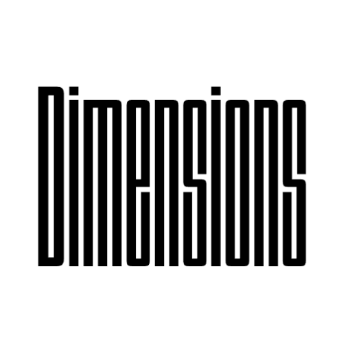 Dimensions font in black text